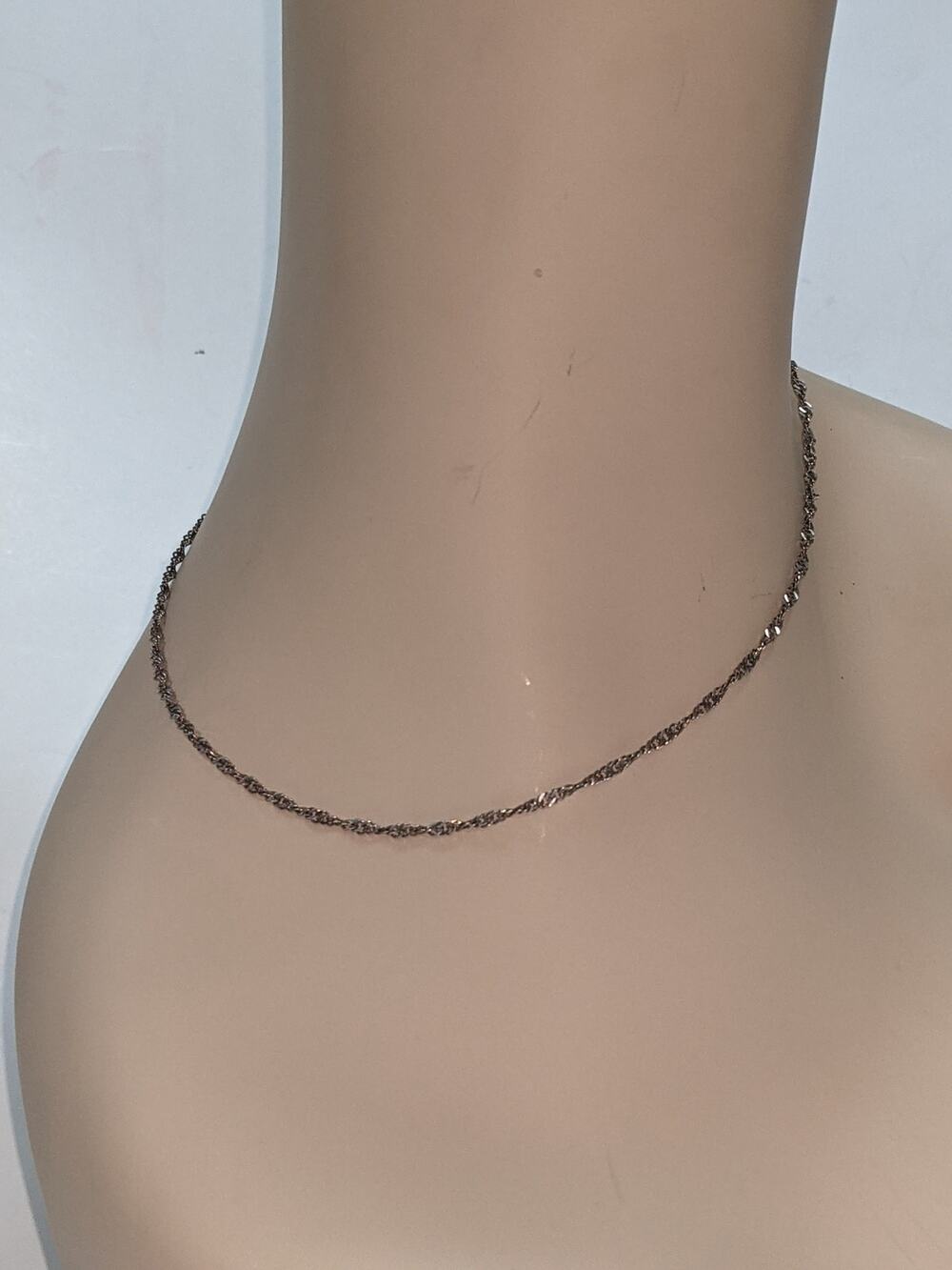 Vintage Sterling Silver Chain Italian Flat Loops Twist Effect 24"